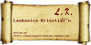 Leskovics Krisztián névjegykártya