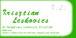 krisztian leskovics business card